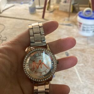 Michael Kors Rose Gold Bracelet Watch with Crystal Trim